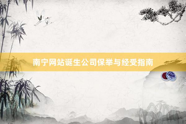 南宁网站诞生公司保举与经受指南